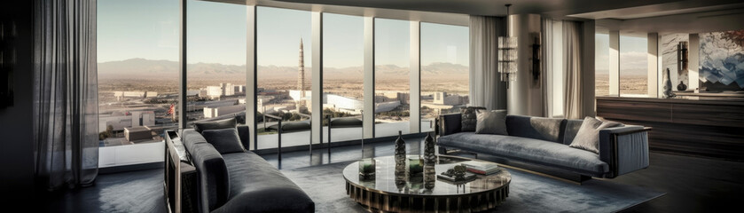 Fototapeta premium Interior design in a beautiful and stylish apartment, perfect for a cozy lifestyle