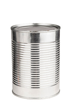 Tin can Isolated on white background. Canned food.