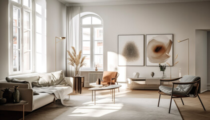 Interior design in a beautiful and stylish apartment, perfect for a cozy lifestyle. AI generated