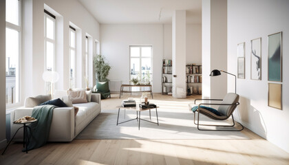 Interior design in a beautiful and stylish apartment, perfect for a cozy lifestyle