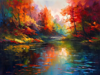 Obraz premium Colourful landscape. Generative AI