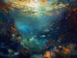 Obraz na płótnie Canvas A colourful underwater world. Generative AI