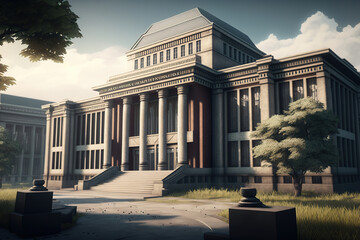 Obraz premium university building concept, art illustration (7)