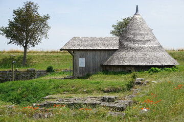 closeup of the old wooden ice house inside the fortification of the town of Brouage, Vend&eacute;e, France