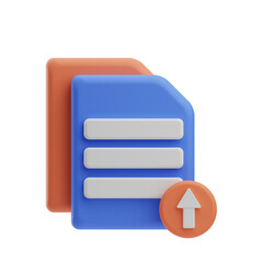 Online education files upload 3D Illustration Kit