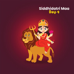 Happy Navratri - Goddess Durga - Ninth Form- Maa Siddhidatri