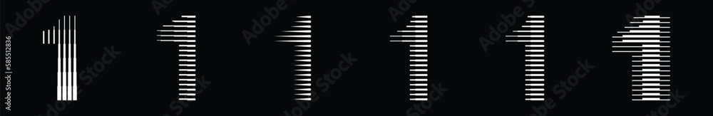 Poster number 1 collection with line pattern