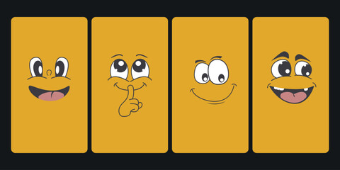 Funny cartoon emoticon smile smartphone wallpaper.