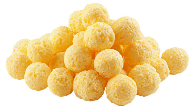 corn ball, isolated on white background, full depth of field