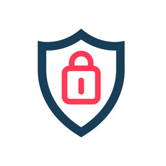 Security Shield, Locked Padlock Isolated Vector Icon