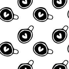 vector pattern of a cup heart of cinnamon