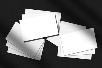 elegant white blank business card mockup on dark texture
