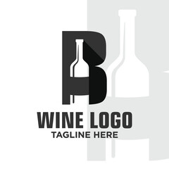 Letter B Wine Logo Design Template Inspiration, Vector Illustration.