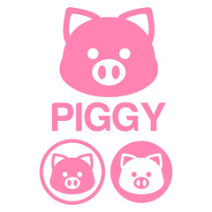 Cute Kawaii head pig Mascot Cartoon Logo Design Icon Illustration Character vector art. for every category of business, company, brand like pet shop, product, label, team, badge, label