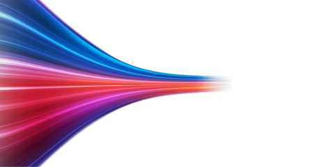 Modern abstract high-speed light effect. Abstract background with curved beams of light. Technology futuristic dynamic motion. Movement pattern. PNG file.