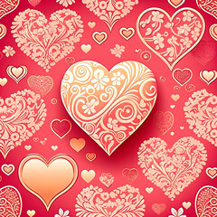 Fototapeta na wymiar Valentines Day Heart Shaped Backgrounds
