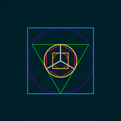 Esoteric or spiritual symbol. Geometry symbols. Vector illustration