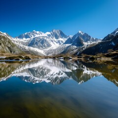majestic mountains over a lake