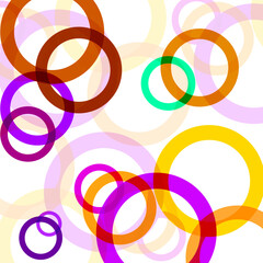 Colorful circles with overlapped on white background