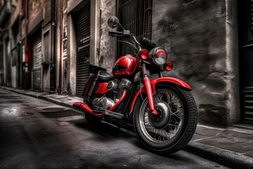 Obraz na płótnie Canvas motorcycle in red. Generative AI