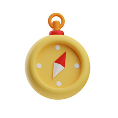 Obraz premium Travel, compass, 3D Icon Illustration