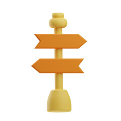 Travel, directional sign, 3D Icon Illustration