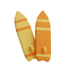 Travel, Surfing board, 3D Icon Illustration
