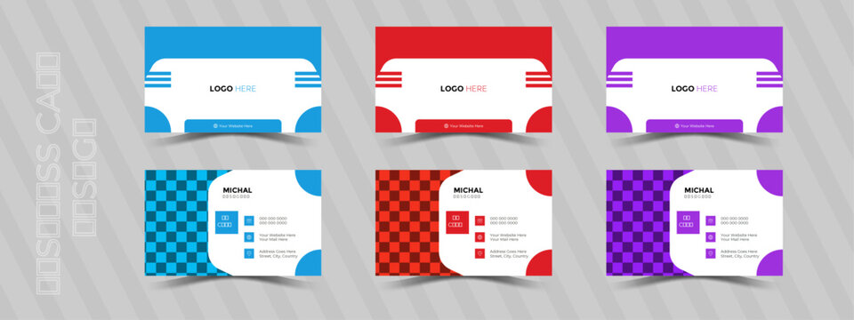 Business card design template, Clean professional business card template, 
 add your own text or images.