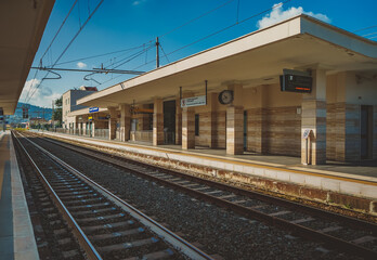 Fototapeta na wymiar Agropoli train station in Salerno, Italy.