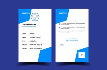 Sleek and Professional ID CARD Template,Modern ID CARD  Designe , Elegant ID CARD  Template For Freelanceers and Enterpreneurs..
