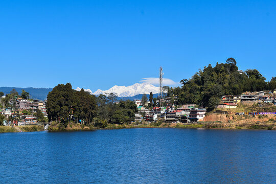 A beautiful scenery of a hill station from Mirik, West Bengal, India. It's a famous tourist spot in west Bengal.