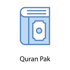 Quran Pak icon. Suitable for Web Page, Mobile App, UI, UX and GUI design.