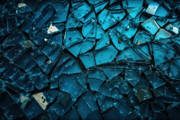  a close up view of a broken glass surface with water droplets.  generative ai