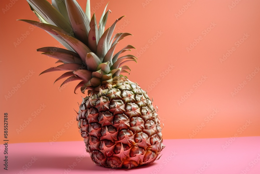 Poster  a pineapple on a pink background with a pink background and a pink background with a pink background and a pink background with a pink background.  generative ai