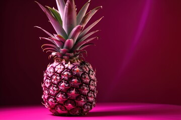  a pineapple on a pink background with a purple background and a pink background with a pink background and a purple background with a pink background.  generative ai