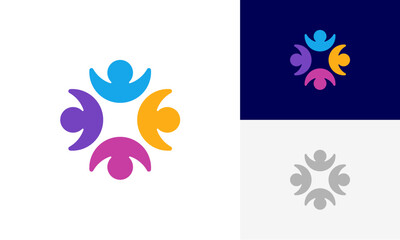 Community people, social community, human family, colorful community logo abstract design vector