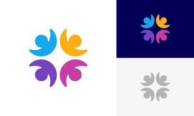 Community people, social community, human family, colorful community logo abstract design vector