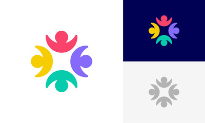 Community people, social community, human family, colorful community logo abstract design vector