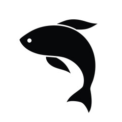 Fish icon black silhouette. Fisheries logo symbol - 585528012