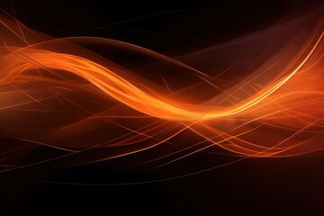  an orange and yellow abstract background with lines and curves on a black background.  generative ai