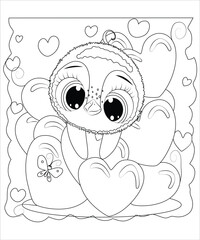 funny cute animals coloring page for kids