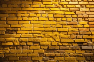  a yellow brick wall with a white light on it's side and a white light on the other side of the wall and a white light on the wall.  generative ai