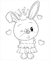 funny cute animals coloring page for kids