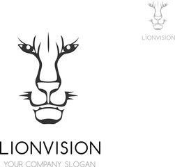 Lion head logo in classic style