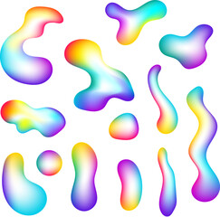 Plastic colorful shapes collection. Plazma bubbles. Decorative elements - obrazy, fototapety, plakaty