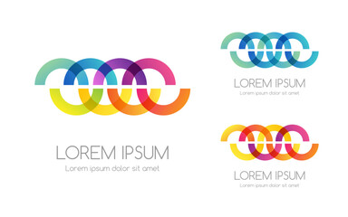 Fototapeta premium Abstract rainbow color logo. Colorful vector emblem.