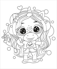 funny cute animals coloring page for kids