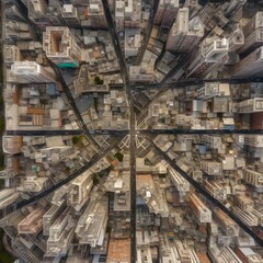 aerial shot of city street maze