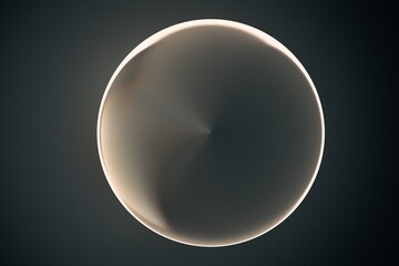 Pink large transparent sphere on a black background. Abstract fractal 3D rendering