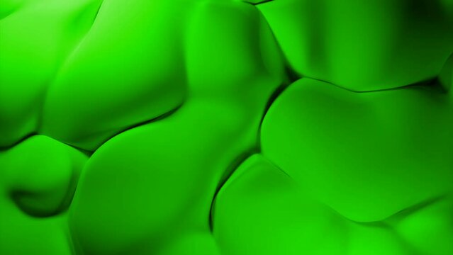 Abstract bubble shapes under liquid substance in smooth motion. Design. Calm relaxing monochrome background.